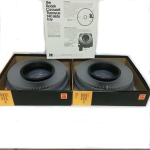 2 Kodak Carousel Transvue 140 Slide Trays